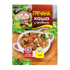 Каша гречана з грибами миттєвого приготування Козуб продукт 40 г (4820094537741)