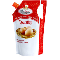 Майонезний соус "Три яйця" 40,5% 1000 г «Кухар Рішельє» (4820166614752)