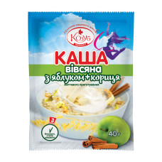 Каша вівсяна з яблуком + кориця миттєвого приготування Козуб продукт 40 г (4820094536768)